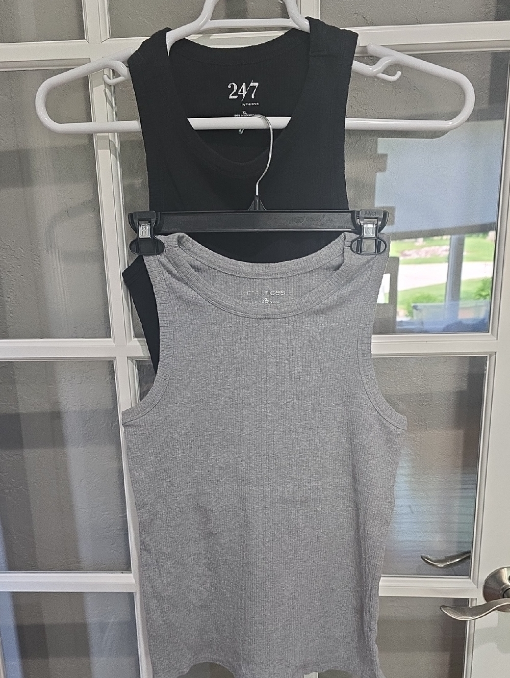 24/7 Maurices Ribbed Tank Top Set Of 2 - Gray and Black